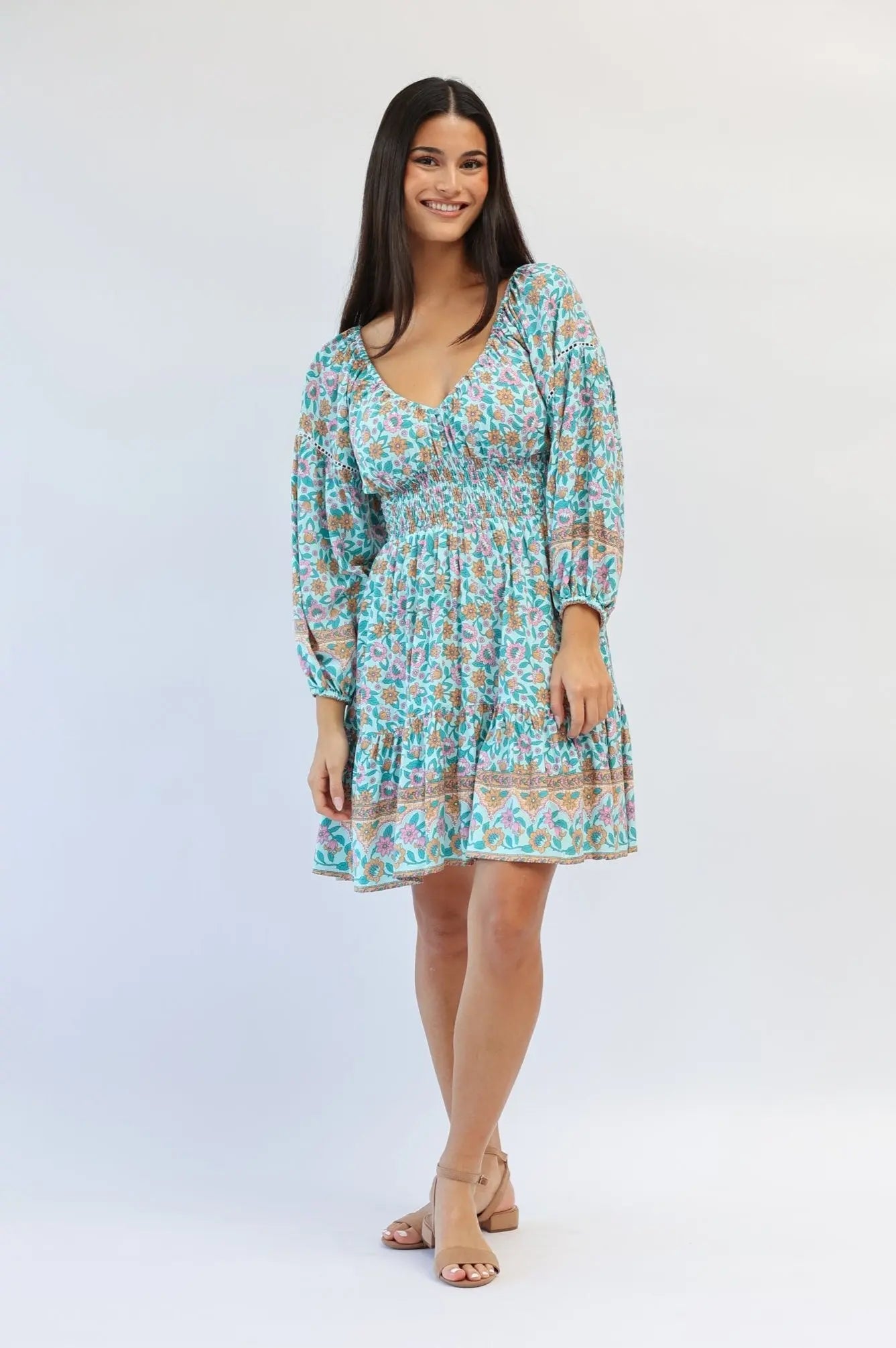 Ella Mini Dress in Seafoam Xs
