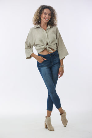 Ophelia Blouse in Natural Linen