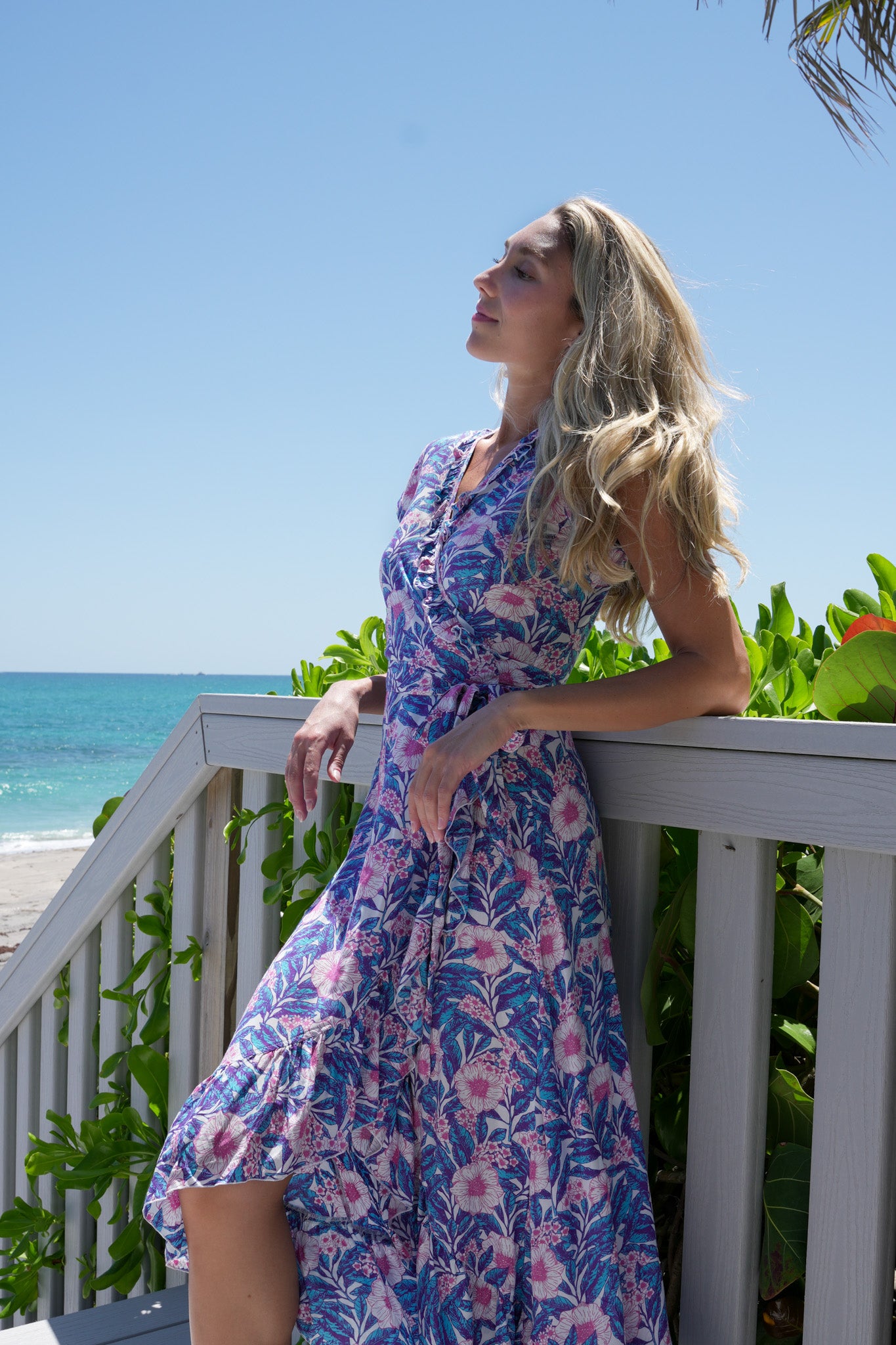 Havana Maxi Wrap Dress in Aruba L/XL