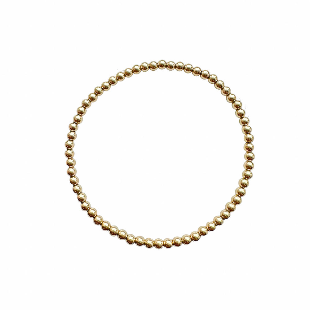 Gold Bead Bracelet 3mm