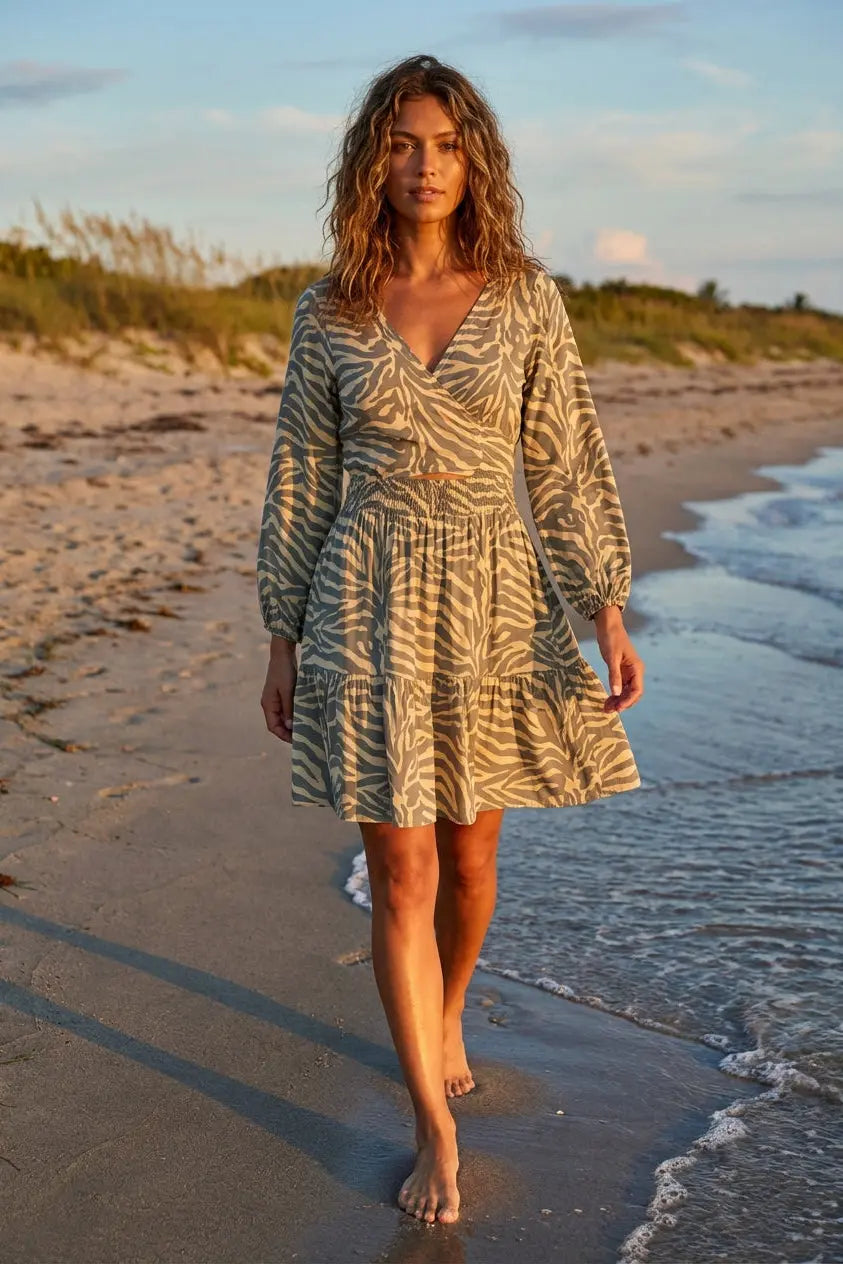 Talia Mini Dress in Zebra