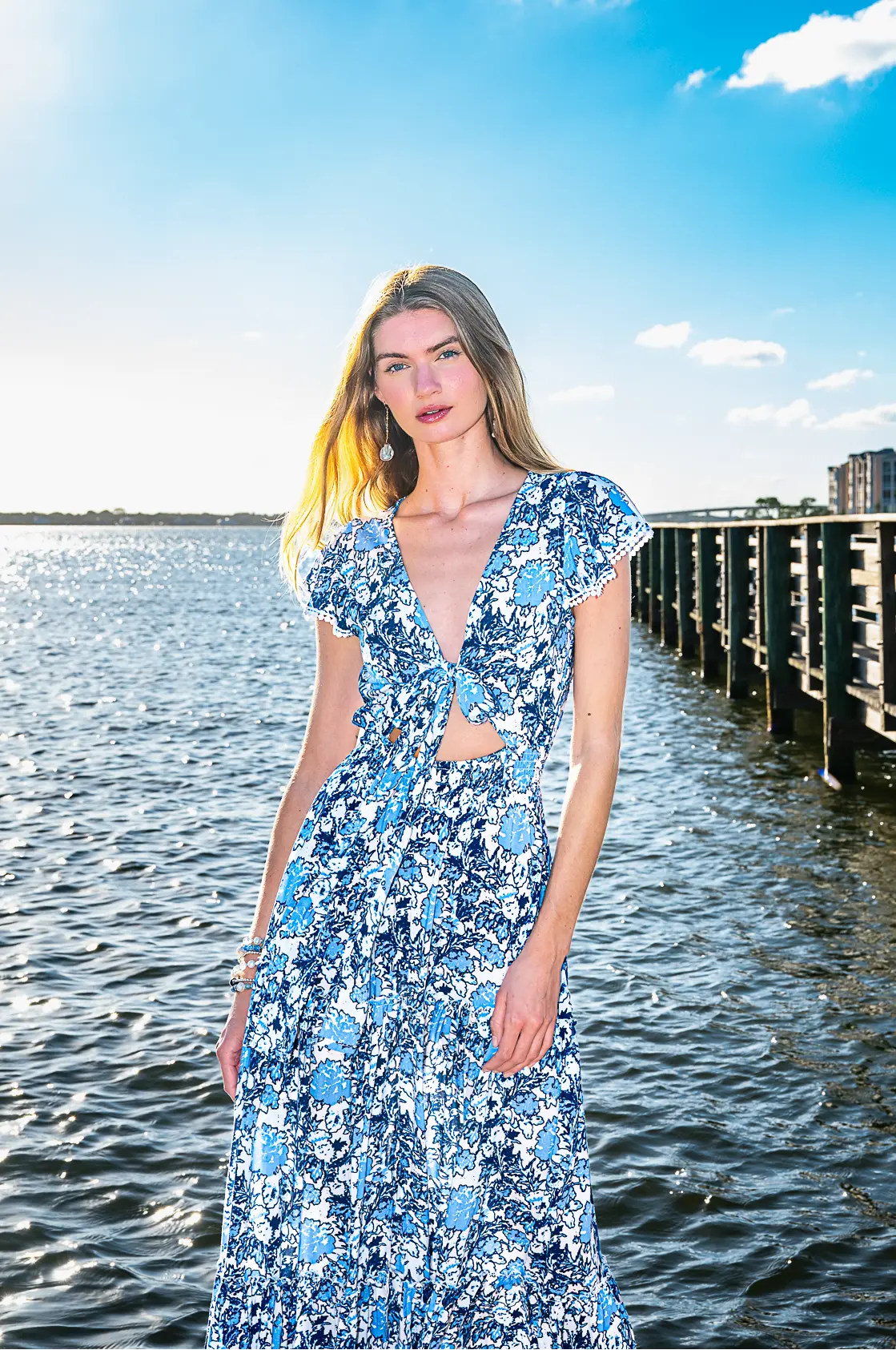 Mora Maxi Dress in Coastal Blue M/L Mora Maxi Dress in Coastal Blue M/L