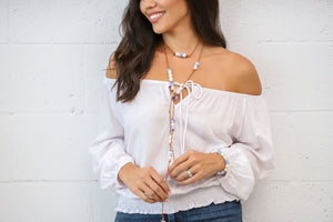 Cali Off the Shoulder Top in White