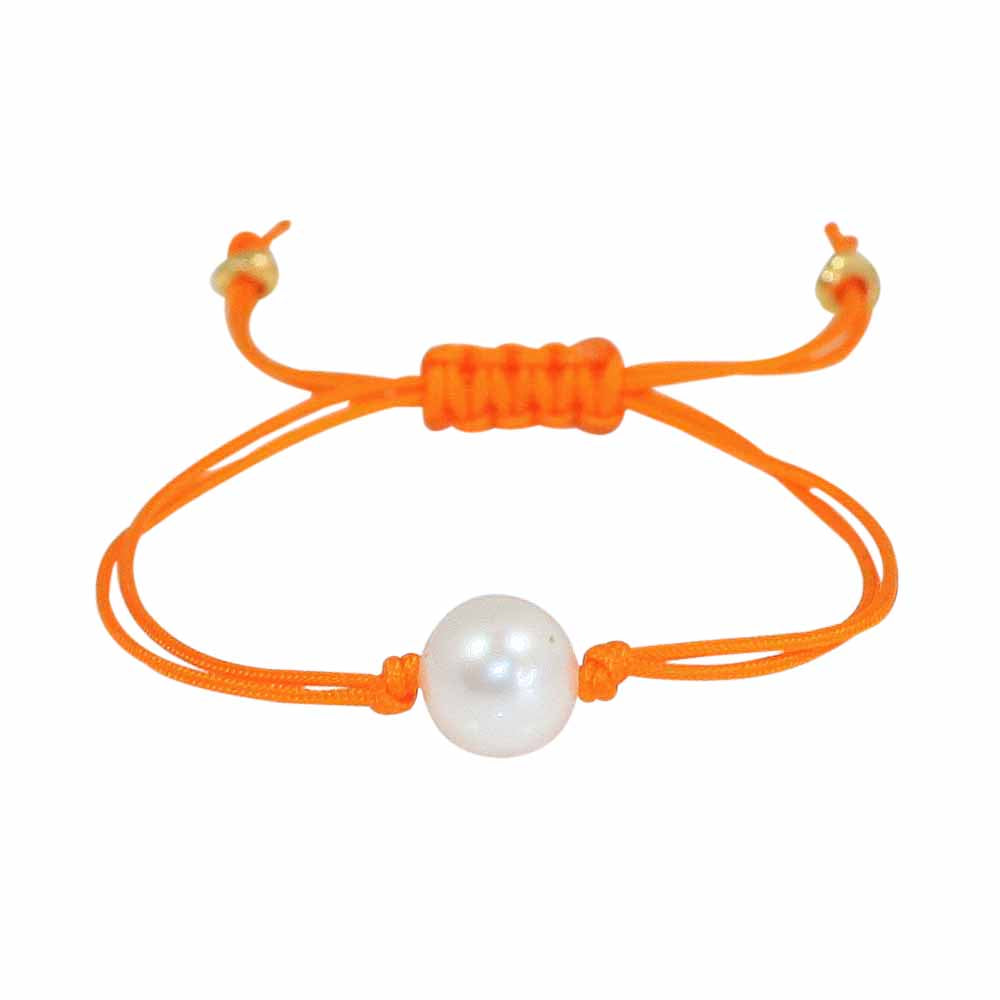Freshwater Pearl Splash Bracelet in Orange