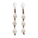 Leather & Pearl Trio Earring