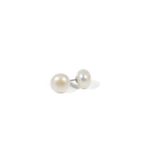 Sterling Silver 10-11mm White Freshwater Pearl Studs -- Sea Lustre Jewelry
