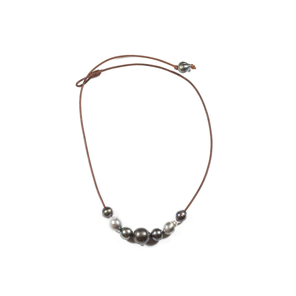Seven Tahitian Pearl Slide Necklace -- Sea Lustre Jewelry - 2