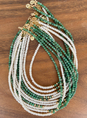 
            
                Load image into Gallery viewer, African Jade &amp;amp; Freshwater Pearl Strand
            
        