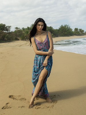 Lorelei Maxi Dress in Coral Rose