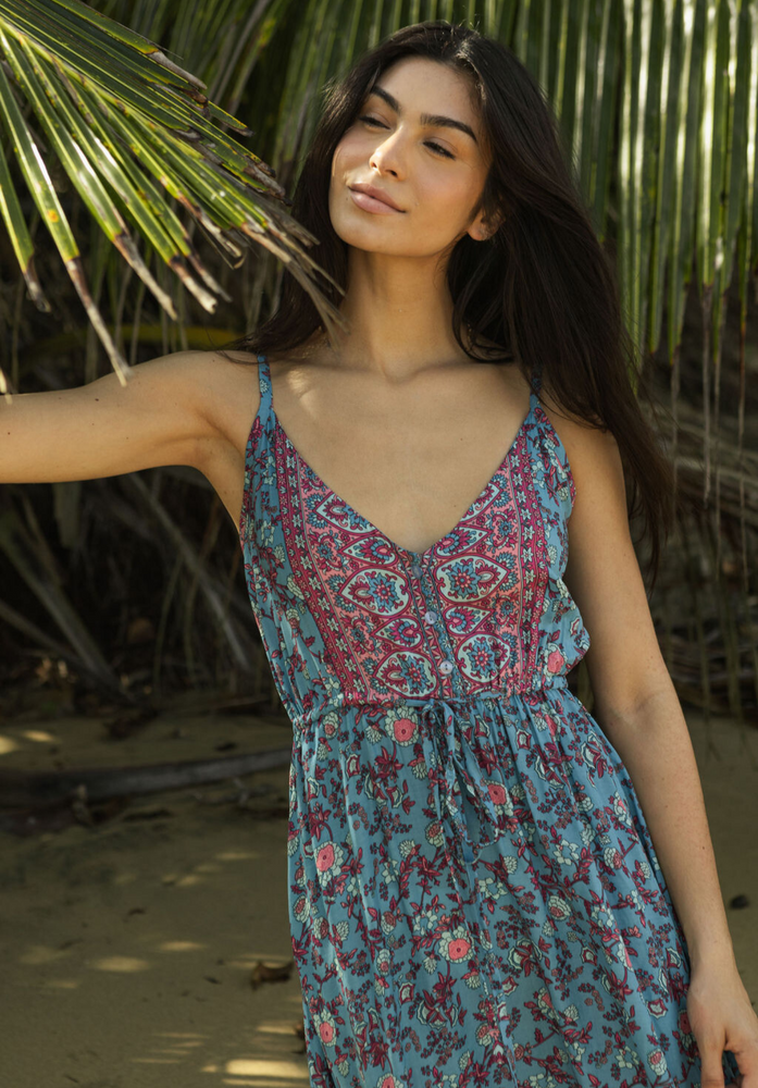 Lorelei Maxi Dress in Coral Rose