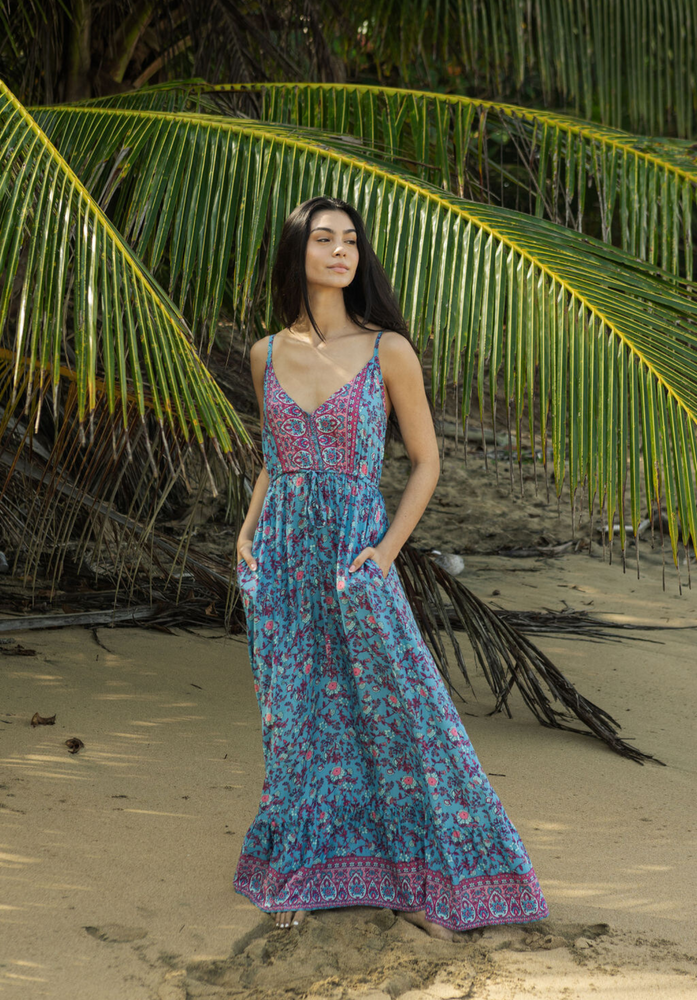 Lorelei Maxi Dress in Coral Rose