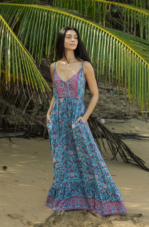 Lorelei Maxi Dress in Coral Rose