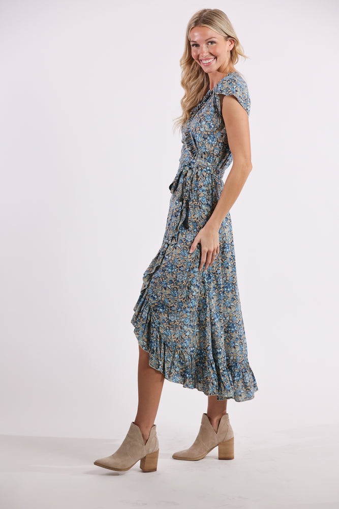 
            
                Load image into Gallery viewer, Havana Maxi Wrap Dress in Skylight
            
        