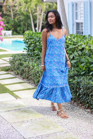 Day Tripper Slip Dress in Neptune