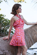 Parker Mini Skirt in Coral Geo