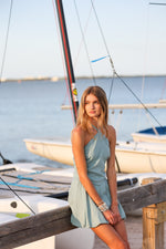 Triangle Top in Bleached Aqua