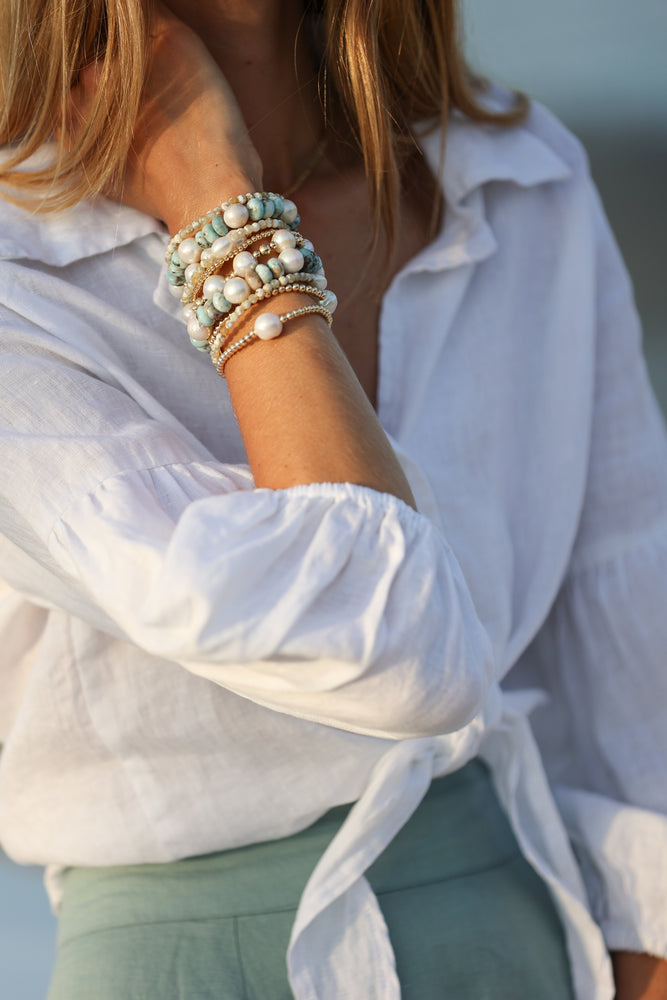 Larimar & Pearl Bracelet