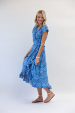 Havana Maxi Wrap Dress in Neptune