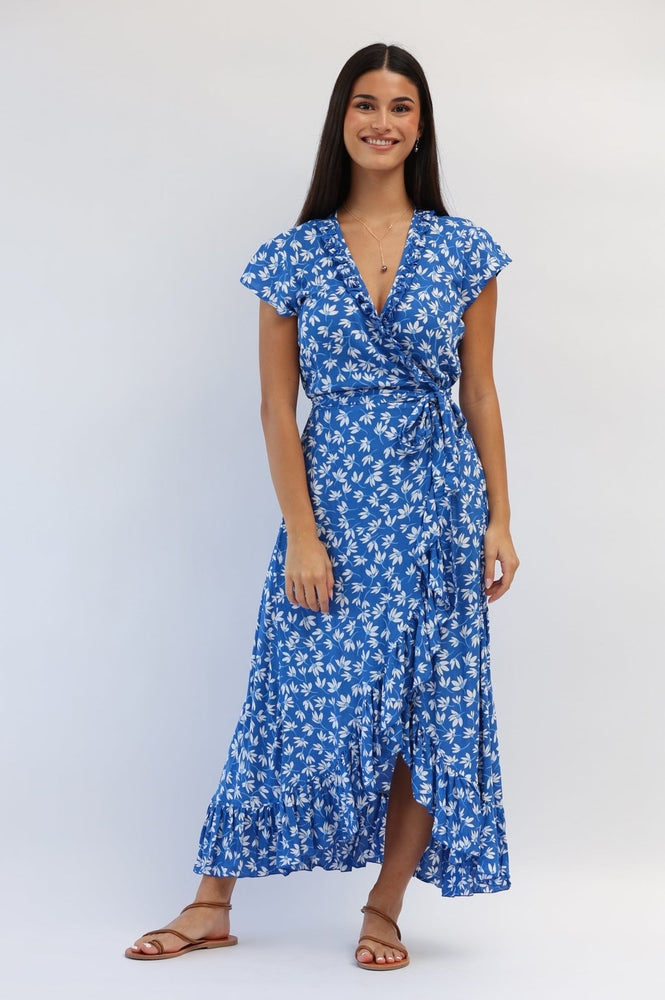 Havana Maxi Wrap Dress in Clematis