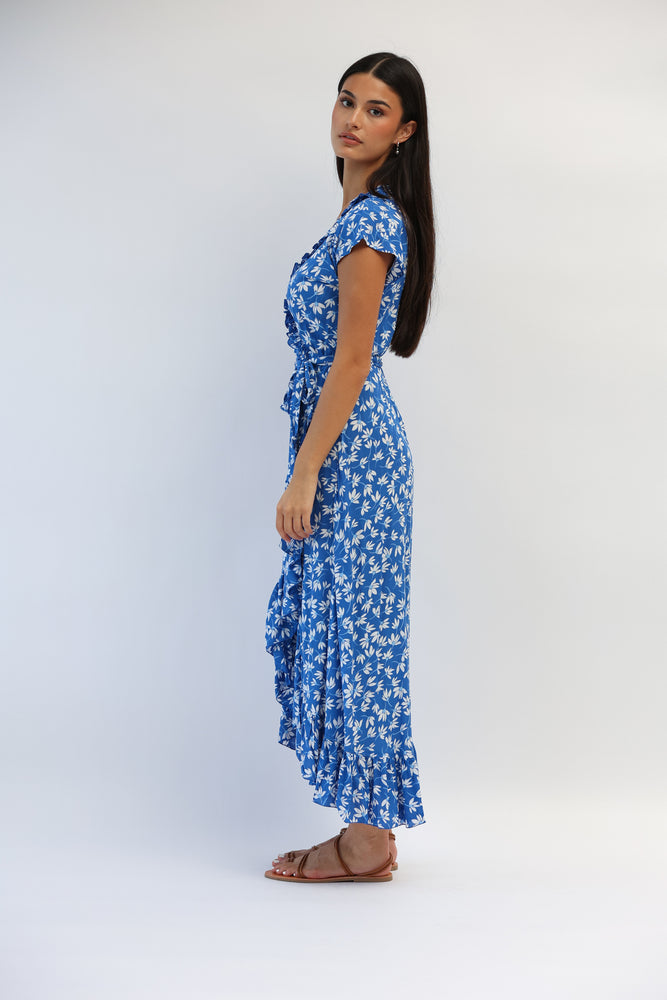 Havana Maxi Wrap Dress in Clematis