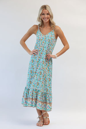 Day Tripper Slip Dress in Seafoam