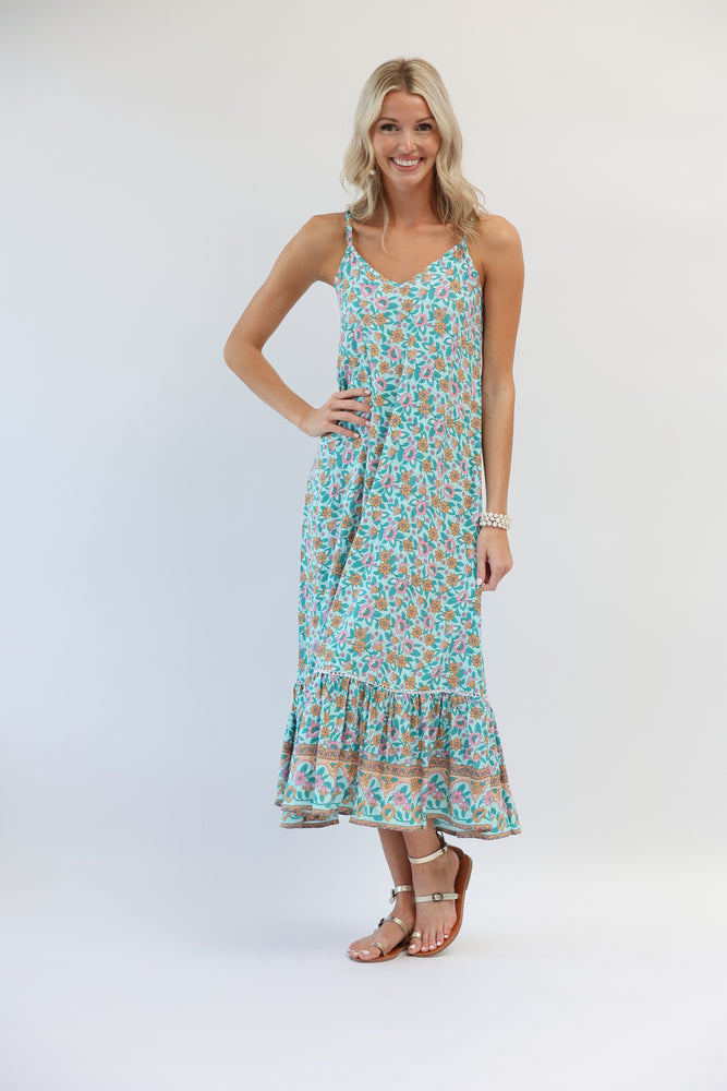 Day Tripper Slip Dress in Seafoam