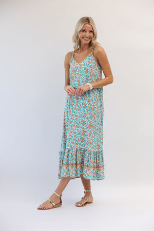 Day Tripper Slip Dress in Seafoam