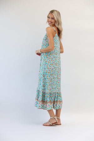 Day Tripper Slip Dress in Seafoam