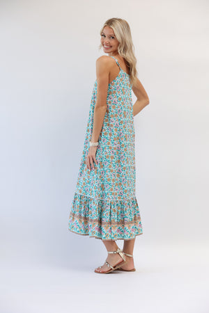 Day Tripper Slip Dress in Seafoam