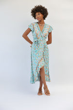 Havana Maxi Wrap Dress in Seafoam