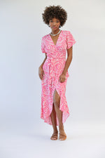 Castaway Wrap Dress in Hibiscus