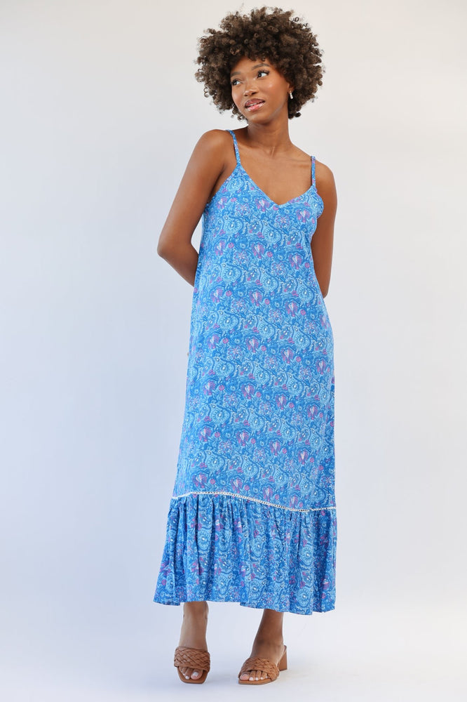 Day Tripper Slip Dress in Neptune