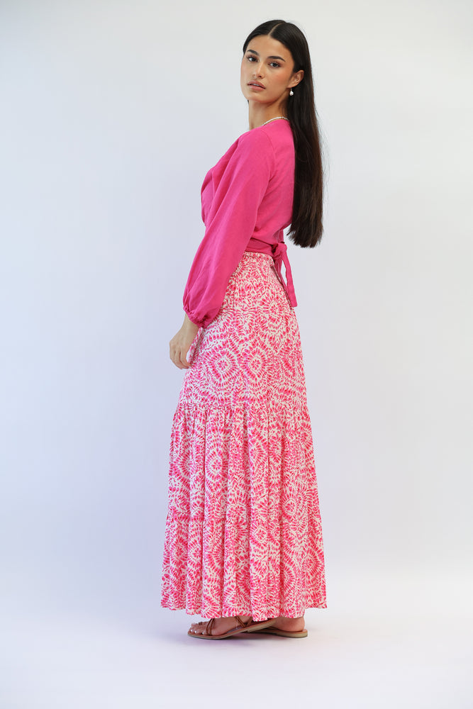 Atlas Maxi Skirt in Hibiscus