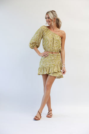 Annie Mini Skirt in Sweet Grass