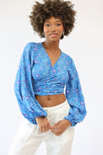 Tropez Wrap Top in Neptune