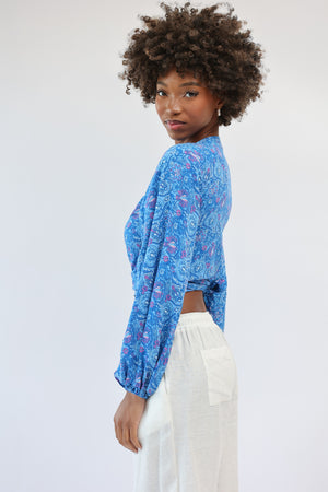 Tropez Wrap Top in Neptune