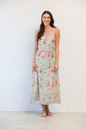 Goddess Midi Dress in Blanca Rosa