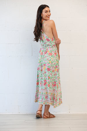 Goddess Midi Dress in Blanca Rosa