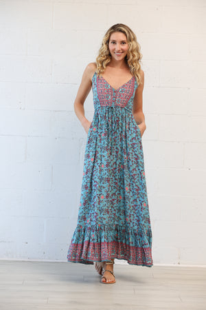 Lorelei Maxi Dress in Coral Rose