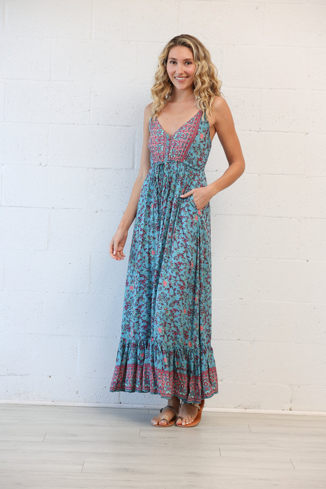 Lorelei Maxi Dress in Coral Rose