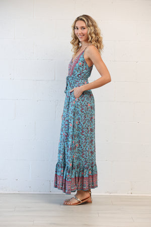 Lorelei Maxi Dress in Coral Rose