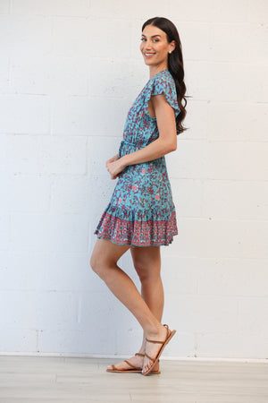 Capetown Mini Dress in Coral Rose