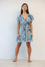 Capetown Mini Dress in Blue Papaya