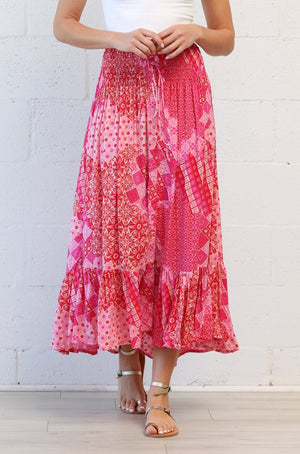 Drifter Skirt in Patchwork Pink