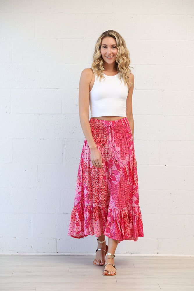 Drifter Skirt in Patchwork Pink