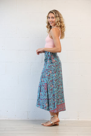 Rio Maxi Wrap Skirt in Coral Rose