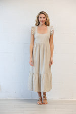 Tippi Tie-Back Linen Dress in Natural