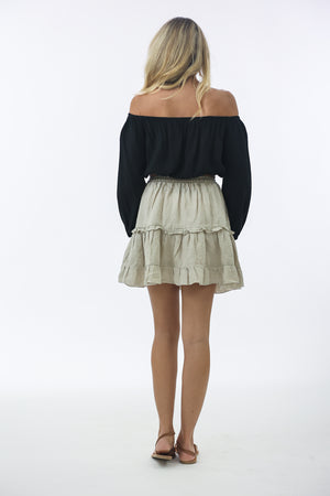 Kitt Mini Skirt in Natural Linen