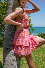Lele Mini Dress in Coral Geo