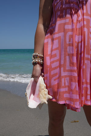 Largo Jumpsuit in Coral Geo